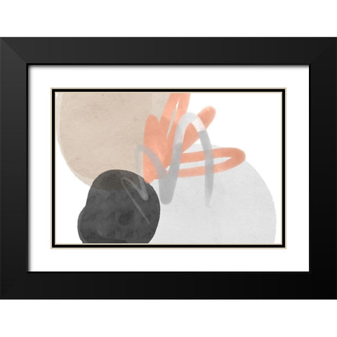 Art Shape Colors Design XXVIII Black Modern Wood Framed Art Print with Double Matting by Orlov, Irena