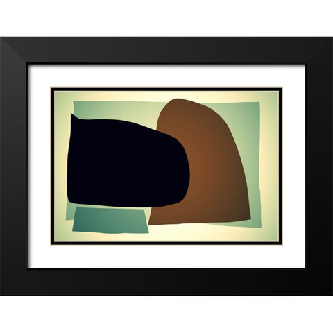 Art Shape Colors Design XXXII Black Modern Wood Framed Art Print with Double Matting by Orlov, Irena
