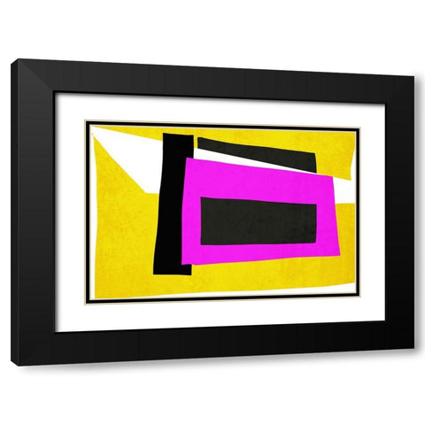 Art Shape Colors Design XXXV Black Modern Wood Framed Art Print with Double Matting by Orlov, Irena