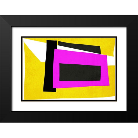 Art Shape Colors Design XXXV Black Modern Wood Framed Art Print with Double Matting by Orlov, Irena