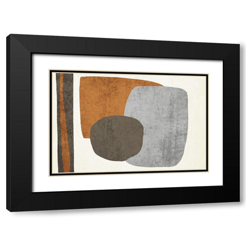 Art Shape Colors Design XXXVI Black Modern Wood Framed Art Print with Double Matting by Orlov, Irena