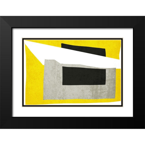 Art Shape Colors Design XXXXII Black Modern Wood Framed Art Print with Double Matting by Orlov, Irena