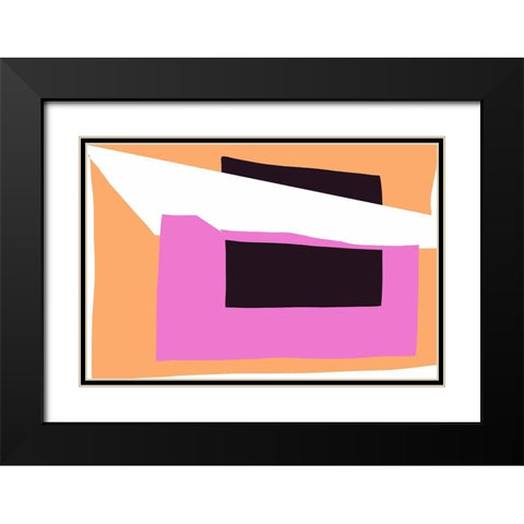 Art Shape Colors Design XXXXIII Black Modern Wood Framed Art Print with Double Matting by Orlov, Irena