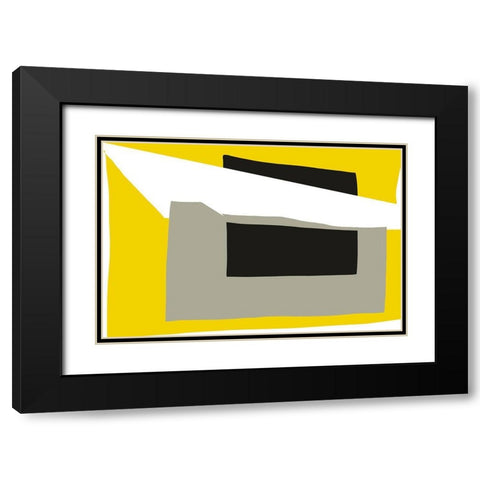 Art Shape Colors Design XXXXIV Black Modern Wood Framed Art Print with Double Matting by Orlov, Irena