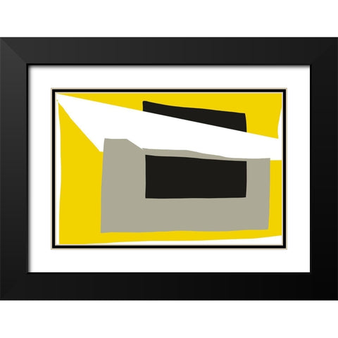 Art Shape Colors Design XXXXIV Black Modern Wood Framed Art Print with Double Matting by Orlov, Irena