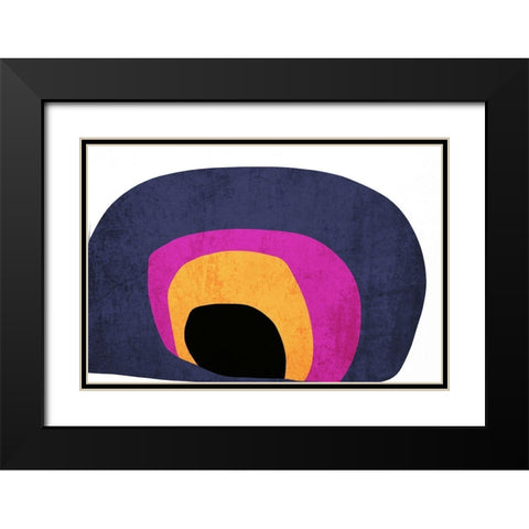 Art Shape Colors design XXXXVI Black Modern Wood Framed Art Print with Double Matting by Orlov, Irena