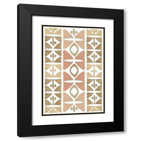 Earthy Geometric VII Black Modern Wood Framed Art Print with Double Matting by Kouta, Flora