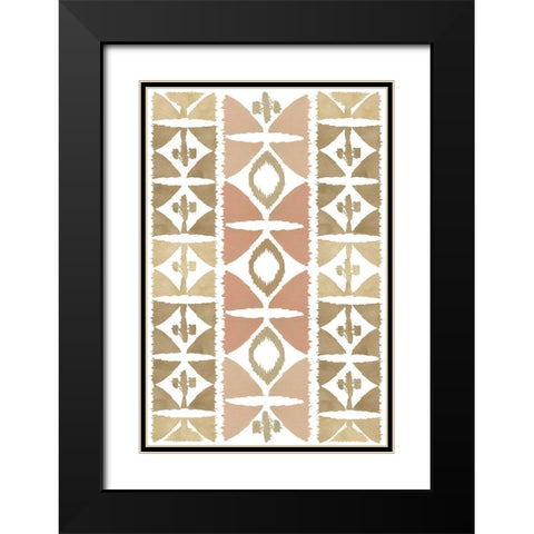 Earthy Geometric VII Black Modern Wood Framed Art Print with Double Matting by Kouta, Flora