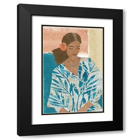 Rosita I Black Modern Wood Framed Art Print with Double Matting by Kouta, Flora