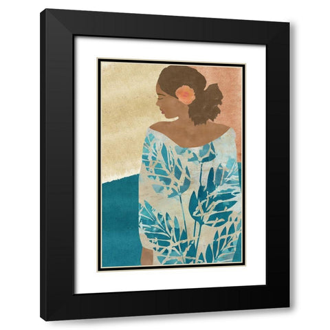 Rosita II Black Modern Wood Framed Art Print with Double Matting by Kouta, Flora