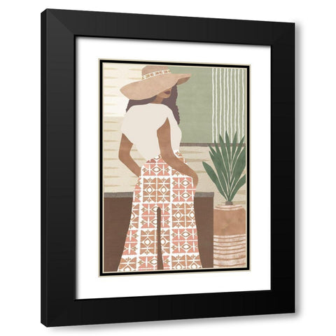 Zairah I Black Modern Wood Framed Art Print with Double Matting by Kouta, Flora