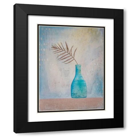 Palm Leaf Purity Black Modern Wood Framed Art Print with Double Matting by Haase, Andrea