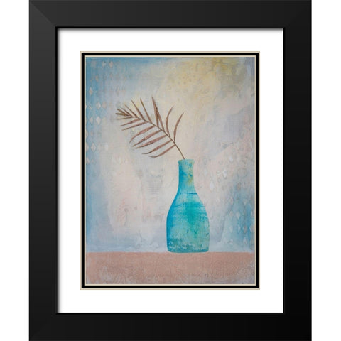 Palm Leaf Purity Black Modern Wood Framed Art Print with Double Matting by Haase, Andrea