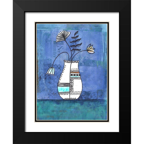 Flower Surprise Black Modern Wood Framed Art Print with Double Matting by Haase, Andrea