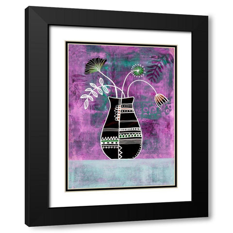 Floral Beauties I Black Modern Wood Framed Art Print with Double Matting by Haase, Andrea