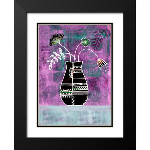 Floral Beauties I Black Modern Wood Framed Art Print with Double Matting by Haase, Andrea