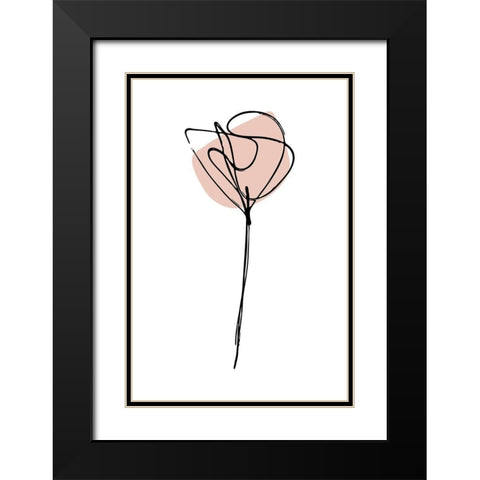 Minimal Canna Flower Black Modern Wood Framed Art Print with Double Matting by Haase, Andrea