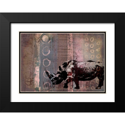 Rhino Wild Africa I Black Modern Wood Framed Art Print with Double Matting by Haase, Andrea