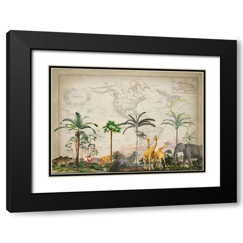 Wild Animals Paradise Black Modern Wood Framed Art Print with Double Matting by Haase, Andrea