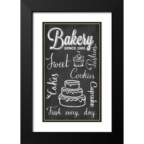 Chalkboard Fresh Bakery Black Modern Wood Framed Art Print with Double Matting by Haase, Andrea