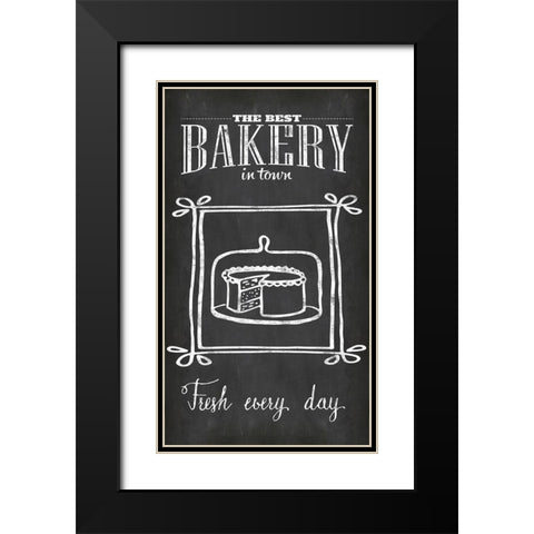 Chalkboard Bakery Black Modern Wood Framed Art Print with Double Matting by Haase, Andrea