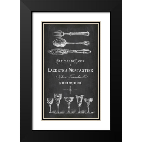 Chalkboard Nostalgic Dinner Black Modern Wood Framed Art Print with Double Matting by Haase, Andrea