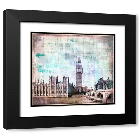 London View Black Modern Wood Framed Art Print with Double Matting by Haase, Andrea