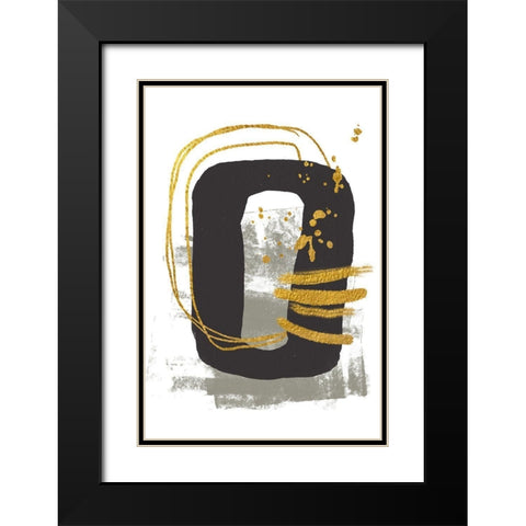 Gold Meets Neutrals V Black Modern Wood Framed Art Print with Double Matting by Haase, Andrea