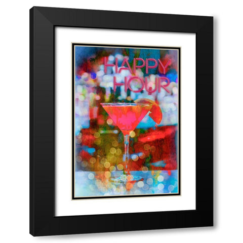 Happy Hour Black Modern Wood Framed Art Print with Double Matting by Haase, Andrea