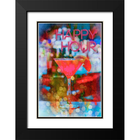 Happy Hour Black Modern Wood Framed Art Print with Double Matting by Haase, Andrea