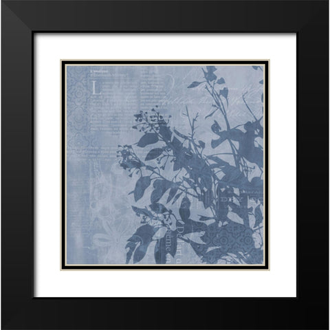 Grunge Floral Chic III Black Modern Wood Framed Art Print with Double Matting by Haase, Andrea