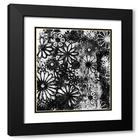 Dark Flower Impression Black Modern Wood Framed Art Print with Double Matting by Haase, Andrea