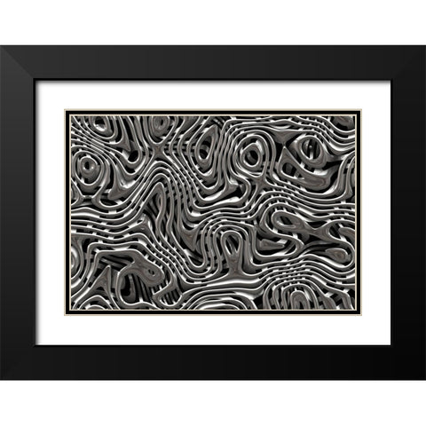 Chrome Weave Black Modern Wood Framed Art Print with Double Matting by Haase, Andrea