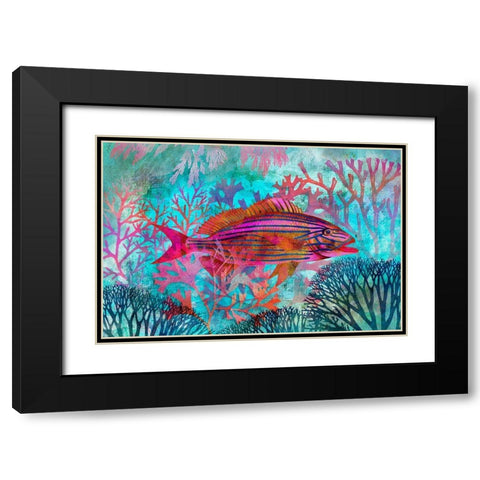 Underwater Paradise I Black Modern Wood Framed Art Print with Double Matting by Haase, Andrea