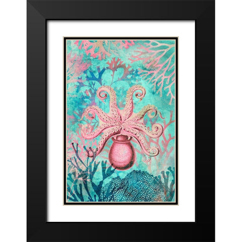 Octopus Paradise Black Modern Wood Framed Art Print with Double Matting by Haase, Andrea
