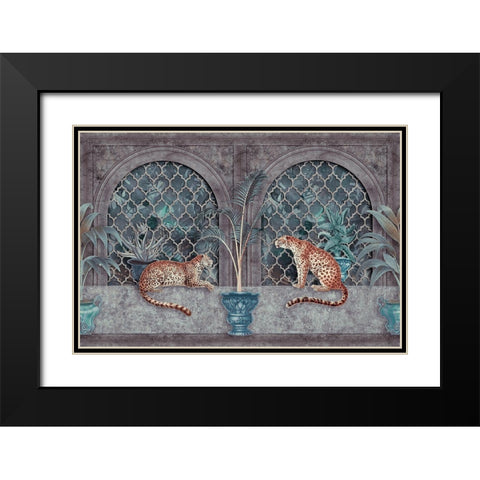 Cheetah Jungle Palace Black Modern Wood Framed Art Print with Double Matting by Haase, Andrea