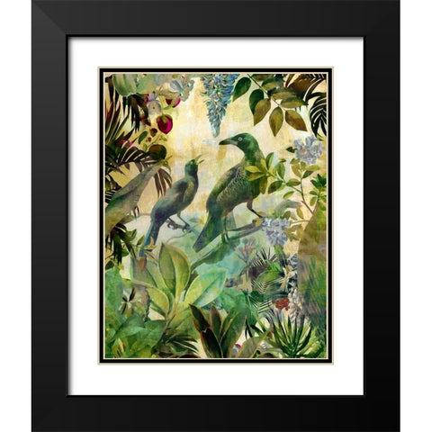 The Birds Hidden Paradise I Black Modern Wood Framed Art Print with Double Matting by Haase, Andrea