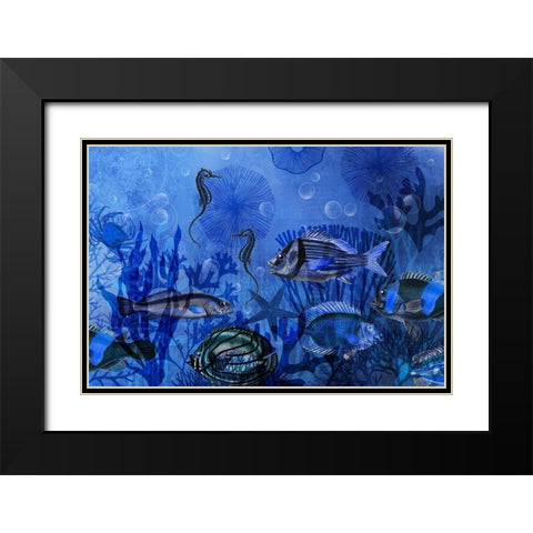 Magic Underwater World Black Modern Wood Framed Art Print with Double Matting by Haase, Andrea