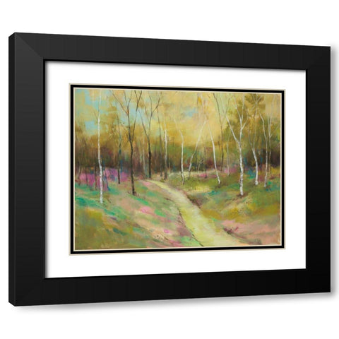 Wooded Pathway II Black Modern Wood Framed Art Print with Double Matting by Joy, Julie