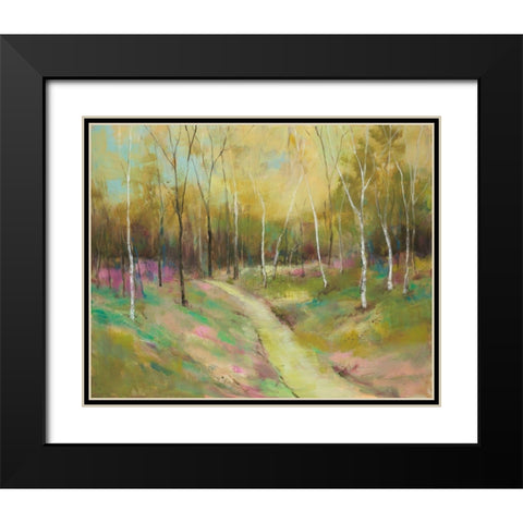 Wooded Pathway II Black Modern Wood Framed Art Print with Double Matting by Joy, Julie