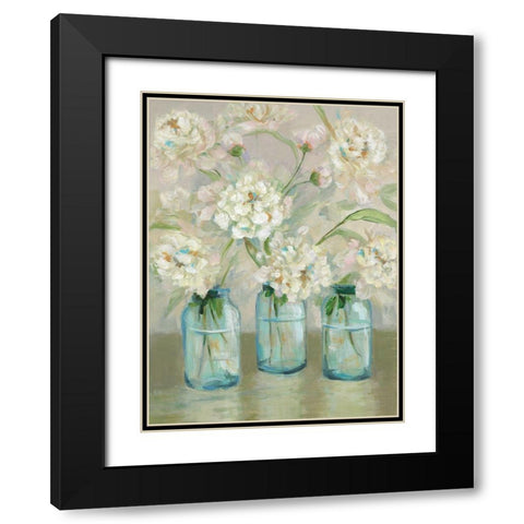 Flower Jamboree Black Modern Wood Framed Art Print with Double Matting by Joy, Julie