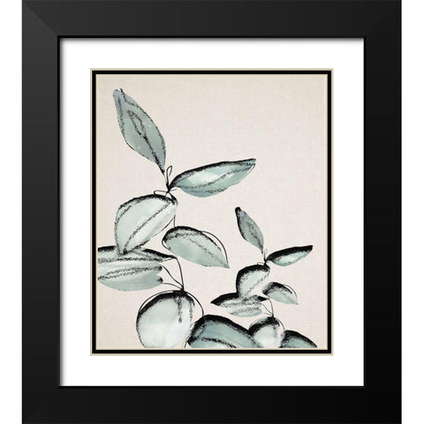 Leaf DÃ©cor II Black Modern Wood Framed Art Print with Double Matting by Smith, Karen