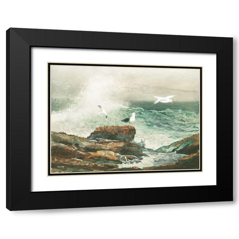 Green Ocean I Black Modern Wood Framed Art Print with Double Matting by Hunziker, Steve