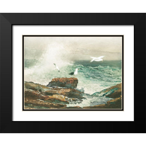 Green Ocean I Black Modern Wood Framed Art Print with Double Matting by Hunziker, Steve