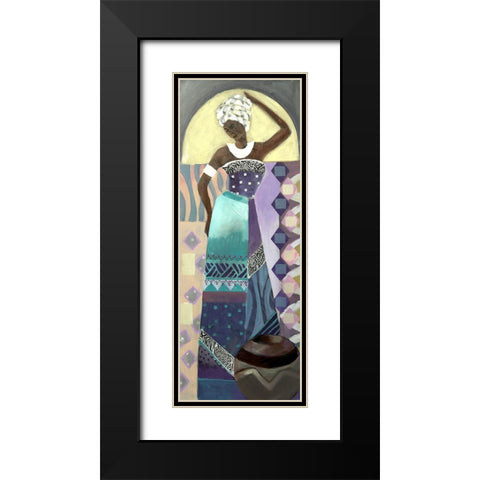 Purple Lady I Black Modern Wood Framed Art Print with Double Matting by Eaton, Winnie