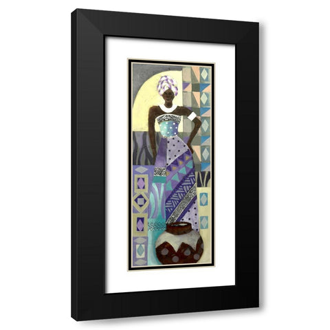 Purple Lady III Black Modern Wood Framed Art Print with Double Matting by Eaton, Winnie