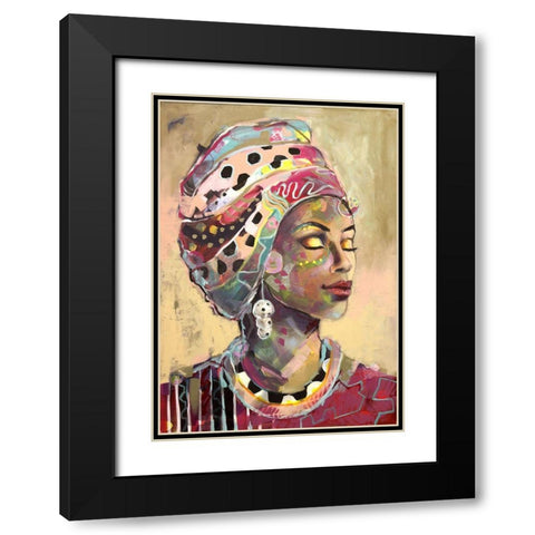 Headscarf Pink Black Modern Wood Framed Art Print with Double Matting by Eaton, Winnie