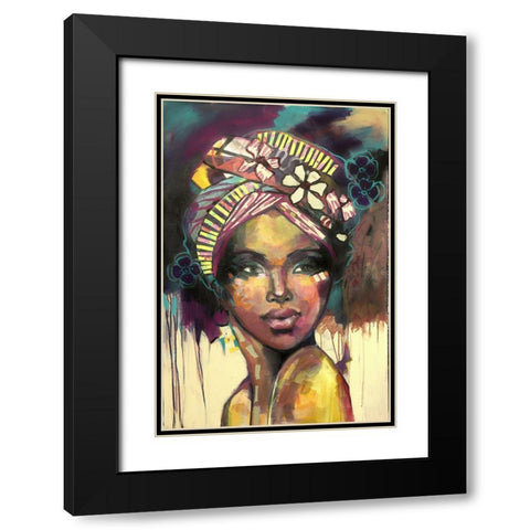 Headscarf Yellow Black Modern Wood Framed Art Print with Double Matting by Eaton, Winnie
