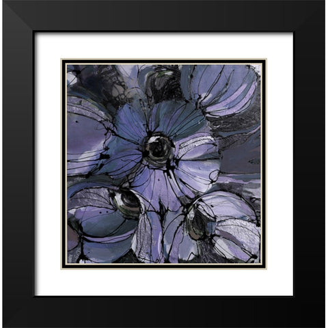 Purple Poppies I Black Modern Wood Framed Art Print with Double Matting by Eaton, Winnie