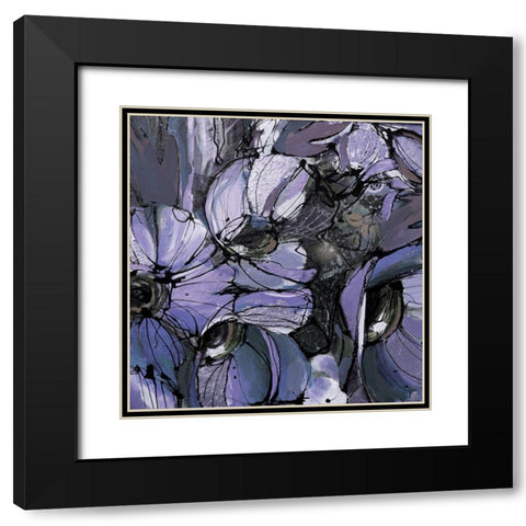 Purple Poppies II Black Modern Wood Framed Art Print with Double Matting by Eaton, Winnie
